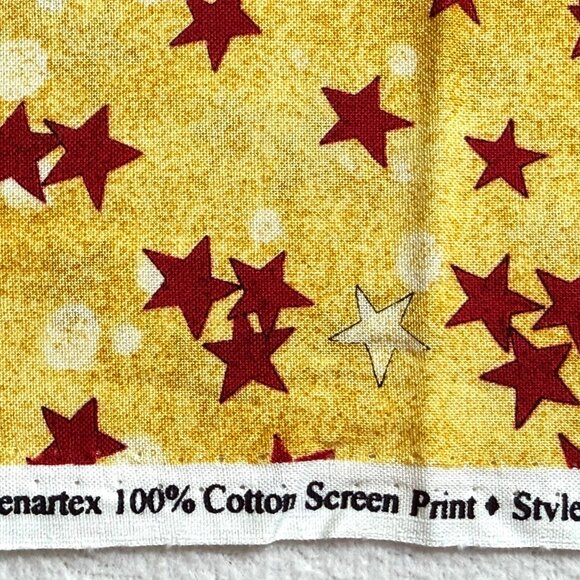 Peaceful Journey Quilting Fabric - Red & Gold Stars - Benartex - 2.5 yards - Picture 4 of 5